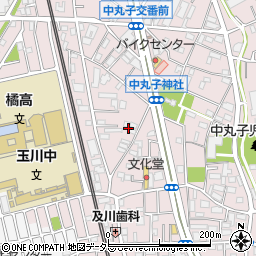 神奈川県川崎市中原区中丸子周辺の地図