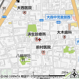 東京都大田区大森中周辺の地図