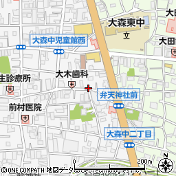 東京都大田区大森中2丁目14周辺の地図