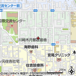 神奈川県川崎市中原区木月祗園町7-21周辺の地図