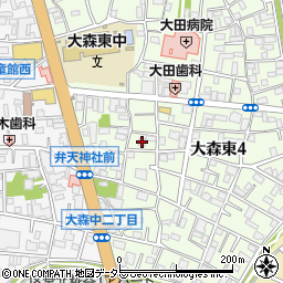 東京都大田区大森東4丁目20周辺の地図