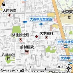 東京都大田区大森中2丁目11周辺の地図