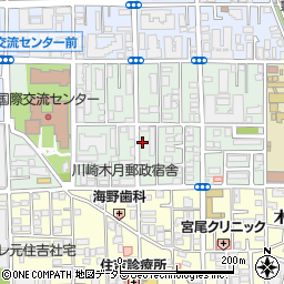 神奈川県川崎市中原区木月祗園町7-26周辺の地図