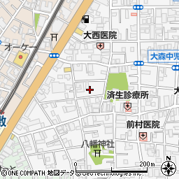 東京都大田区大森中2丁目5周辺の地図