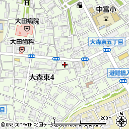 東京都大田区大森東4丁目15周辺の地図