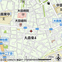東京都大田区大森東4丁目16周辺の地図