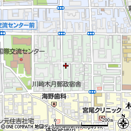 神奈川県川崎市中原区木月祗園町7-30周辺の地図
