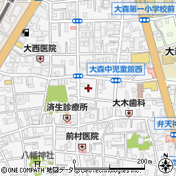 東京都大田区大森中2丁目8周辺の地図