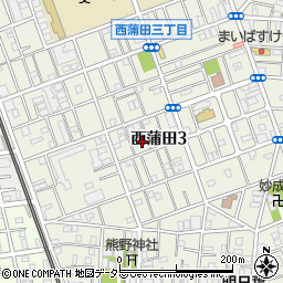 東京都大田区西蒲田3丁目周辺の地図