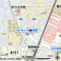 神奈川県川崎市中原区木月伊勢町周辺の地図