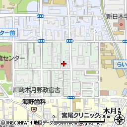 神奈川県川崎市中原区木月祗園町12-20周辺の地図