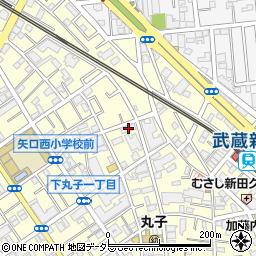 東京都大田区下丸子1丁目11-1周辺の地図