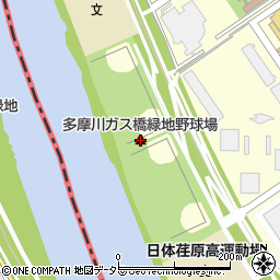 多摩川ガス橋緑地野球場周辺の地図