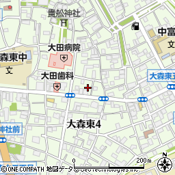 東京都大田区大森東4丁目6周辺の地図