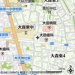 東京都大田区大森東4丁目2周辺の地図