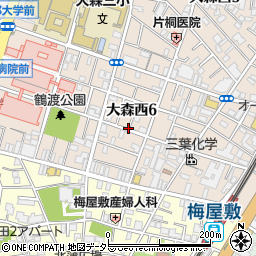 東京都大田区大森西6丁目周辺の地図