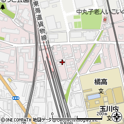 神奈川県川崎市中原区中丸子252-14周辺の地図