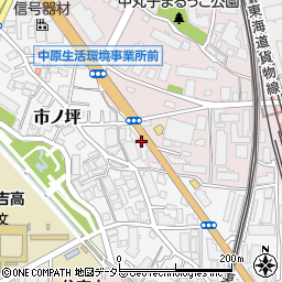 神奈川県川崎市中原区中丸子167周辺の地図