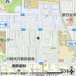 神奈川県川崎市中原区木月祗園町12周辺の地図