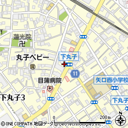 ファミリーマート下丸子駅南店周辺の地図