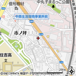 神奈川県川崎市中原区市ノ坪201-1周辺の地図