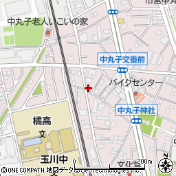 神奈川県川崎市中原区中丸子348周辺の地図