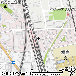 神奈川県川崎市中原区中丸子1187-35周辺の地図