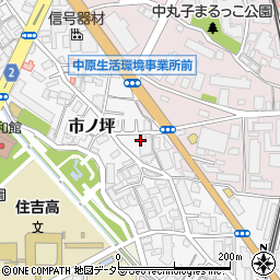 神奈川県川崎市中原区市ノ坪199周辺の地図