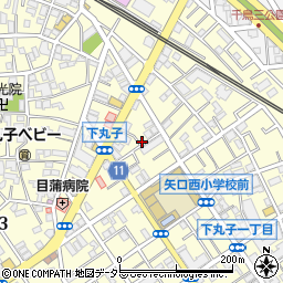 東京都大田区下丸子1丁目6周辺の地図