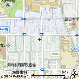 神奈川県川崎市中原区木月祗園町12-4周辺の地図