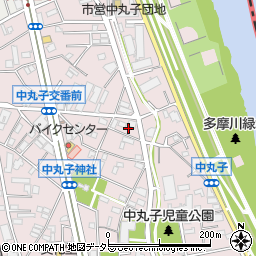 神奈川県川崎市中原区中丸子474周辺の地図
