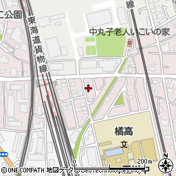 神奈川県川崎市中原区中丸子1192-21周辺の地図