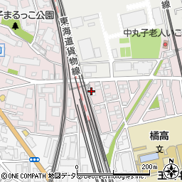 神奈川県川崎市中原区中丸子1187-44周辺の地図