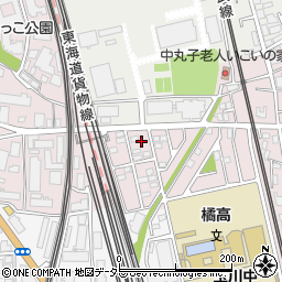 神奈川県川崎市中原区中丸子1187周辺の地図