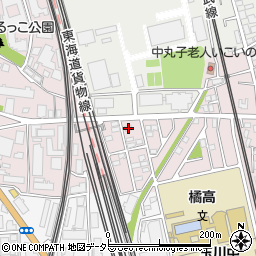 神奈川県川崎市中原区中丸子1187-15周辺の地図