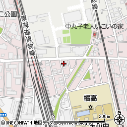 神奈川県川崎市中原区中丸子1192-20周辺の地図