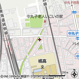 神奈川県川崎市中原区中丸子1192-27周辺の地図