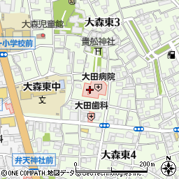 東京都大田区大森東4丁目4周辺の地図