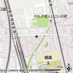 神奈川県川崎市中原区中丸子1192-12周辺の地図