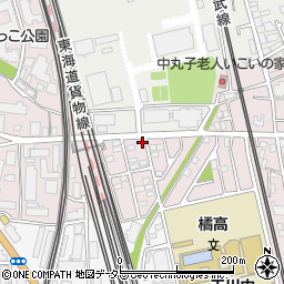神奈川県川崎市中原区中丸子1187-45周辺の地図