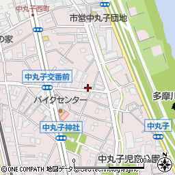 神奈川県川崎市中原区中丸子468周辺の地図