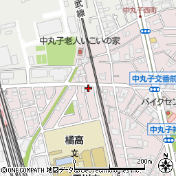 神奈川県川崎市中原区中丸子272周辺の地図