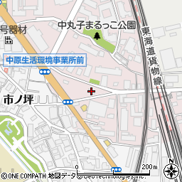 神奈川県川崎市中原区中丸子177-1周辺の地図