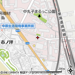 神奈川県川崎市中原区中丸子177周辺の地図