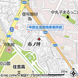 神奈川県川崎市中原区市ノ坪193-12周辺の地図