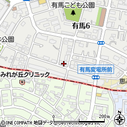 神奈川県川崎市宮前区有馬6丁目周辺の地図