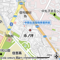 神奈川県川崎市中原区市ノ坪192周辺の地図