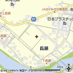 岐阜県美濃市長瀬周辺の地図