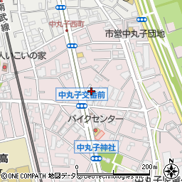 神奈川県川崎市中原区中丸子458周辺の地図