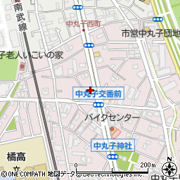 神奈川県川崎市中原区中丸子456周辺の地図